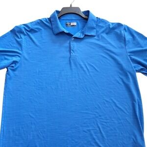 Callaway Golf Polo Shirt Blue Opti-Dri Men's XXL Engineered Stripe Short Sleeve